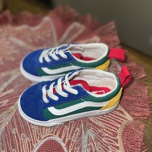 Blue Green and White Vans Girl Shoes Size 6